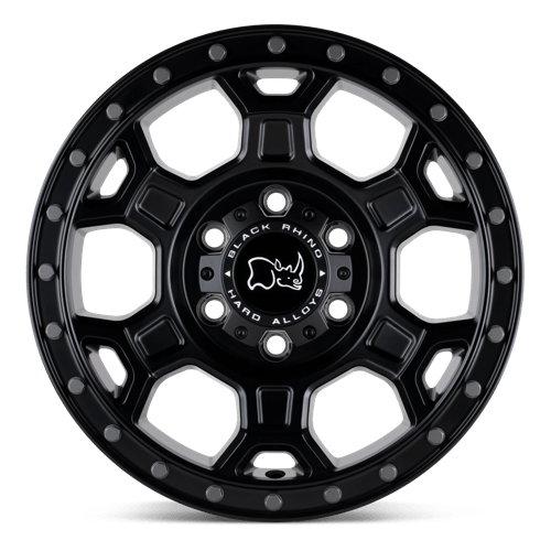 18X8 Black Rhino Hard Alloys MIDHILL MATTE BLACK W/ GUNMETAL BOLTS 6X130