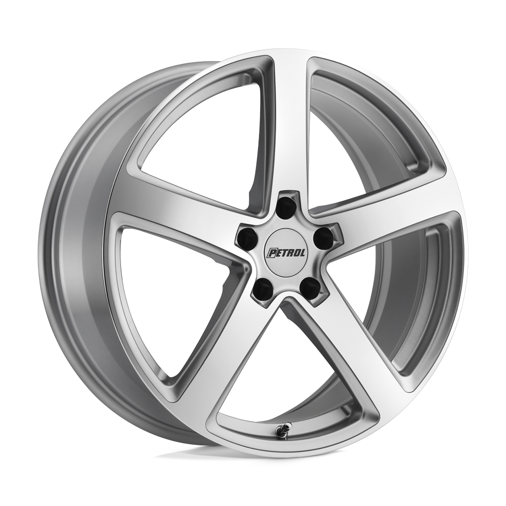 18" Petrol P2A SILVER W/ MACHINED CUT FACE 5X100