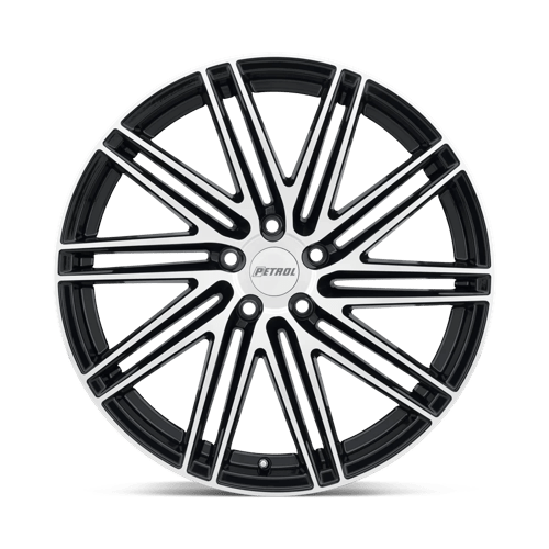 18X8 Petrol P1C GLOSS BLACK W/ MACH CUT FACE 5X105