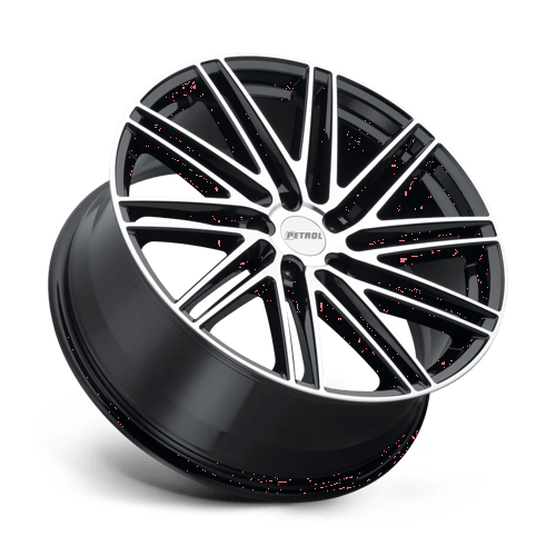 18" Petrol P1C GLOSS BLACK W/ MACH CUT FACE 5X120