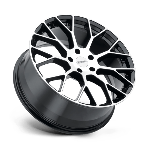 20" Petrol P2B GLOSS BLACK W/ MACH CUT FACE 5X120
