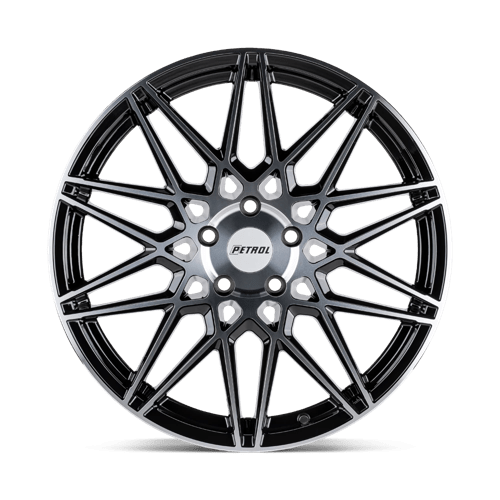 20X8.5 Petrol P3C GLOSS BLACK W/ MACH CUT FACE 5X115