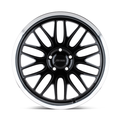 16" Petrol P4C GLOSS BLACK W/ MACH CUT LIP 5X100