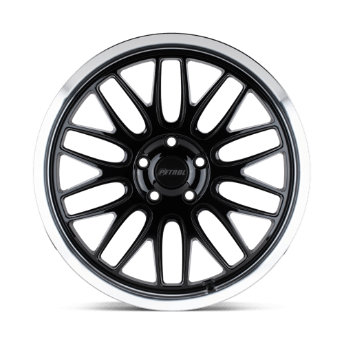 16X7 Petrol P4C GLOSS BLACK W/ MACH CUT LIP 5X114.3