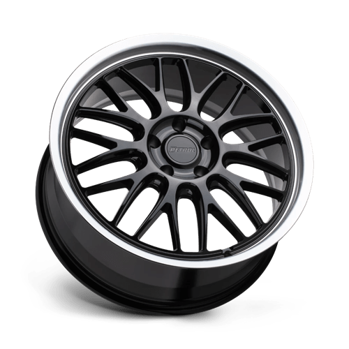 20X8.5 Petrol P4C GLOSS BLACK W/ MACH CUT LIP 5X112