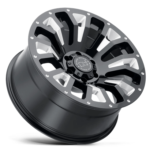 20X12 Black Rhino Hard Alloys PINATUBO GLOSS BLACK MILLED 6X139.7