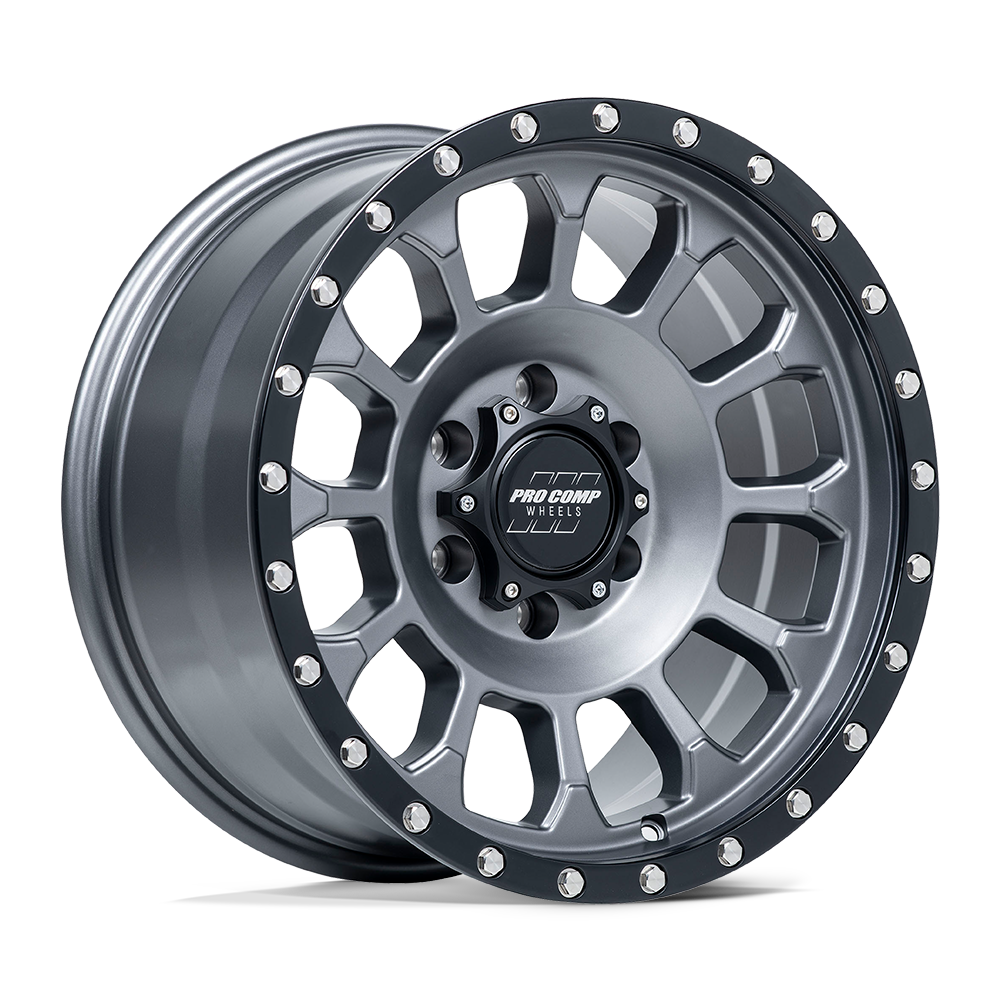 17X8.5 Pro Comp Alloys PA34 ROCKWELL MATTE GRAPHITE W/ BLACK LIP 6X139.7