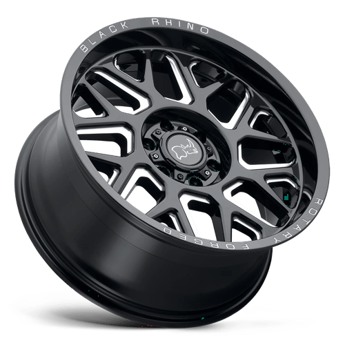 20" Black Rhino Hard Alloys REAPER GLOSS BLACK & MILLED 6X139.7