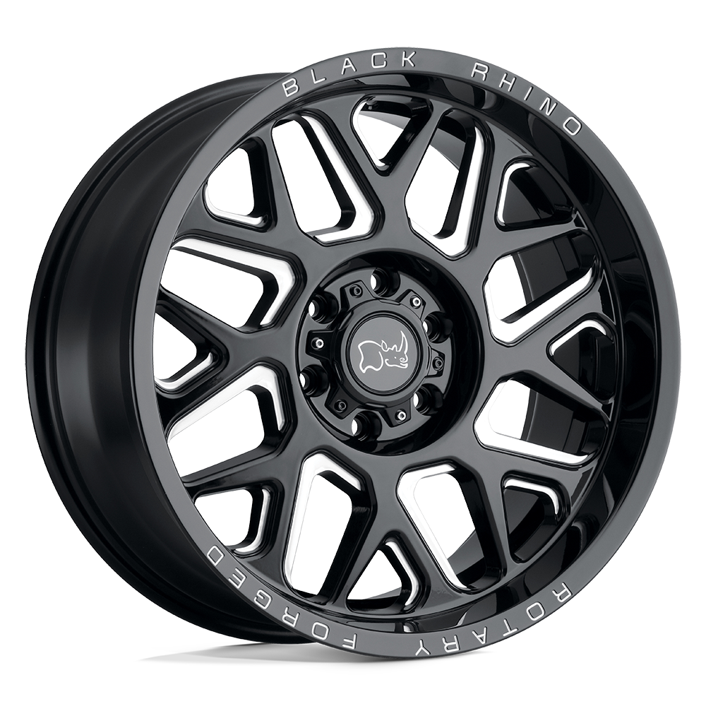 20" Black Rhino Hard Alloys REAPER GLOSS BLACK & MILLED 8X170