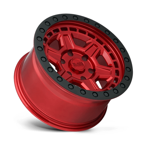 17X9 Black Rhino Hard Alloys RENO CANDY RED W/ BLACK RING & BOLT 6X135