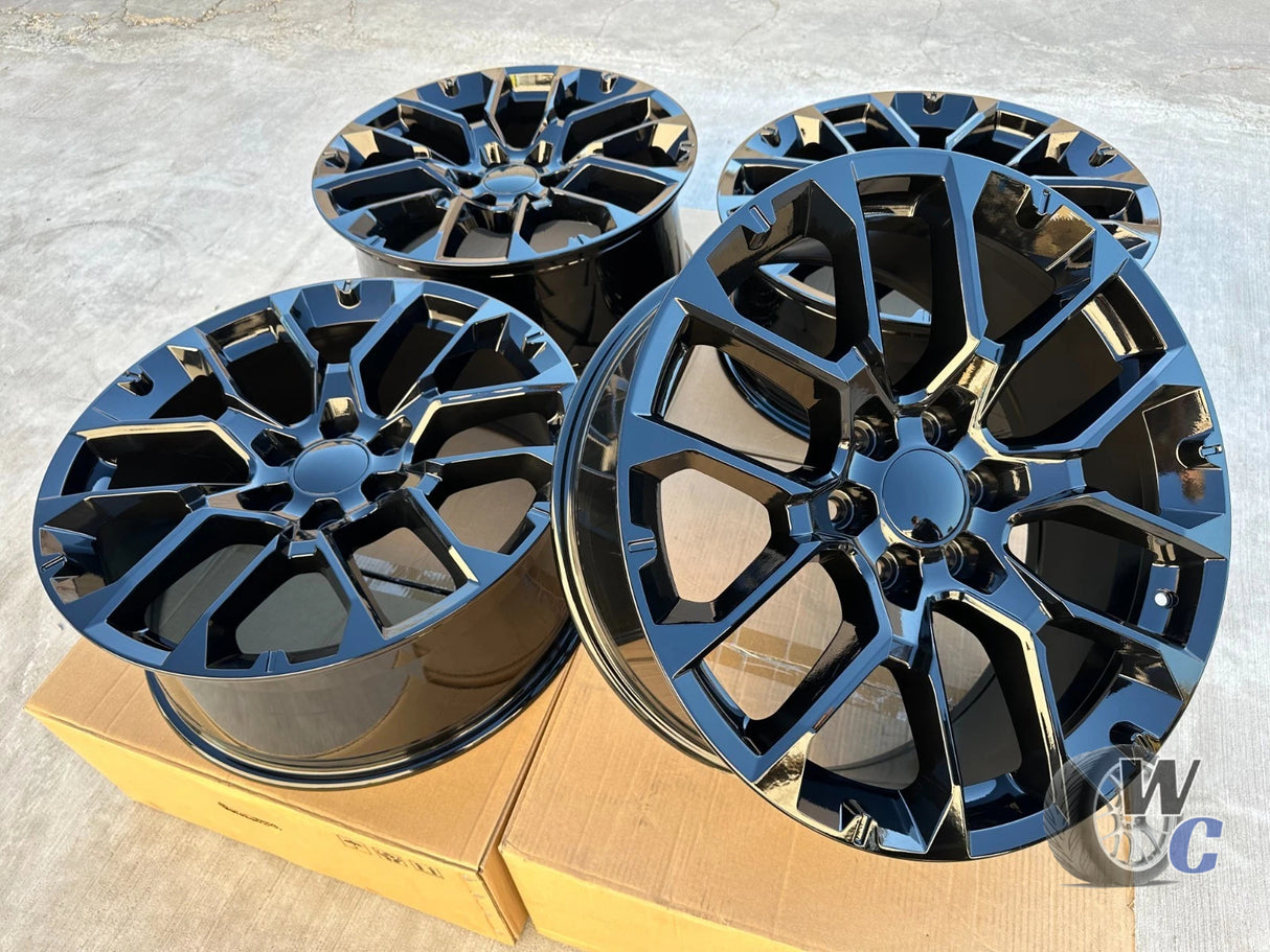 22” Wheels Fit Cadillac Escalade 1999–2026 | OE Style Rims | Gloss Black | Set of 4