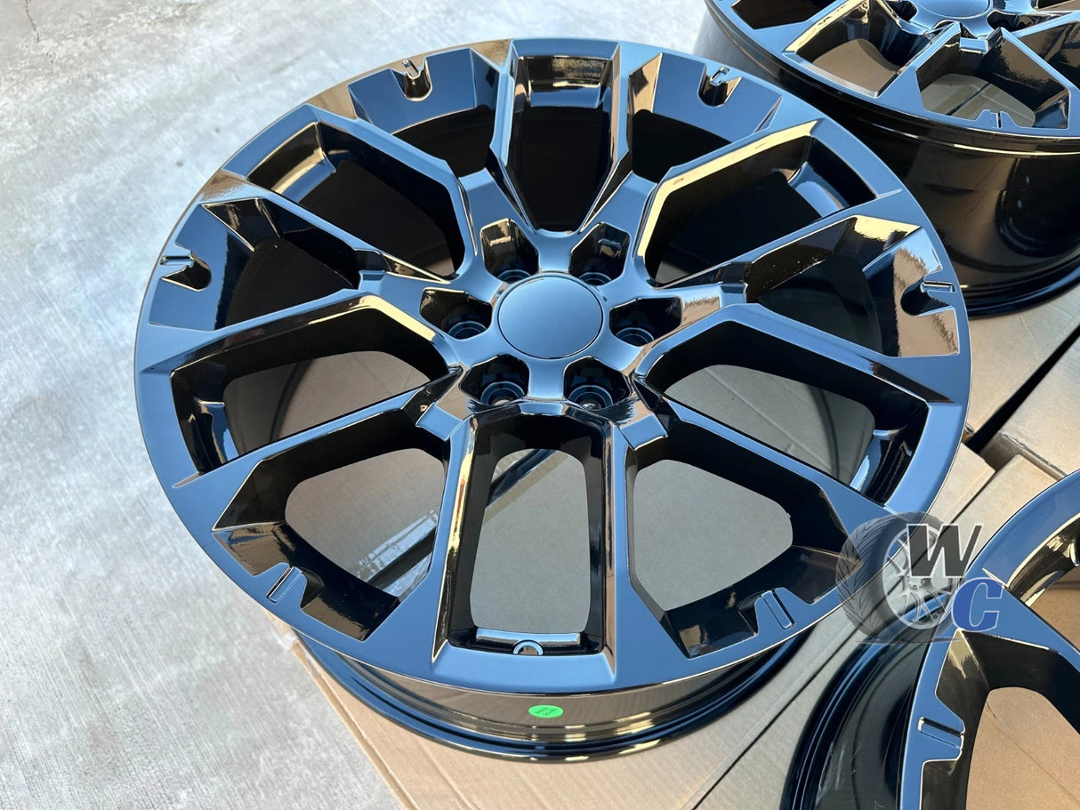 22” Wheels Fit Cadillac Escalade 1999–2026 | OE Style Rims | Gloss Black | Set of 4