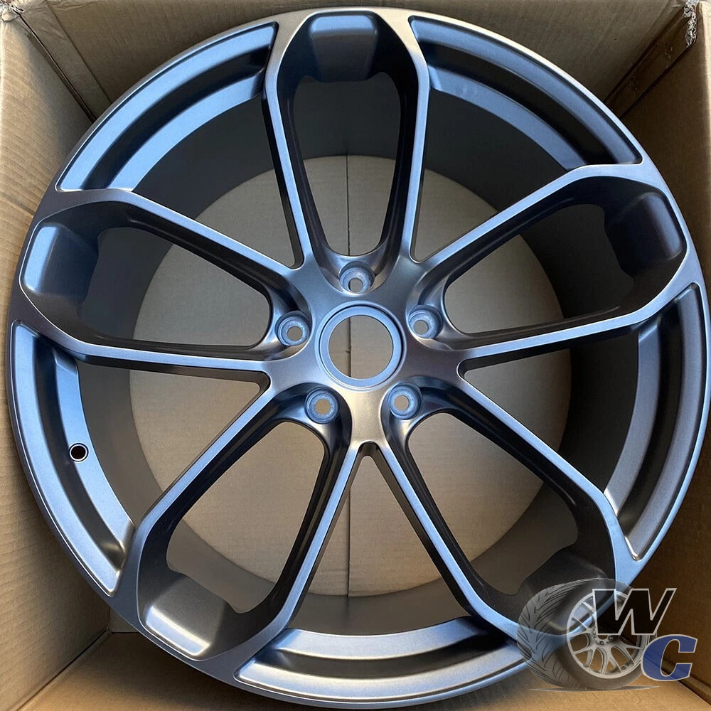 22” Wheels Fit Porsche Taycan 2020–2025 | OE Style Rims | Matte Black | Staggered Set of 4