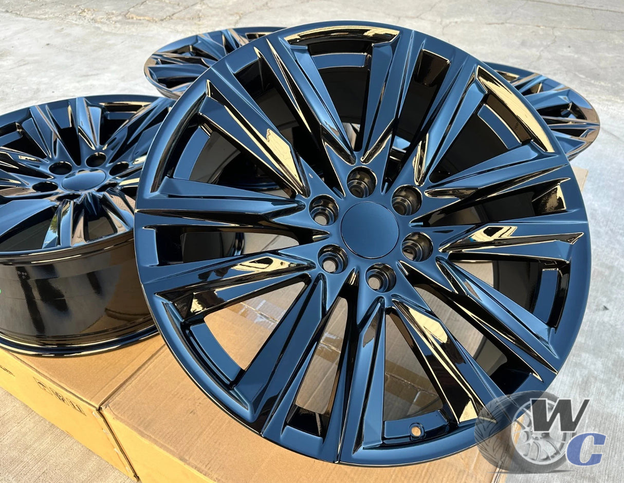 22” Wheels Fit Cadillac Escalade 1999–2026 | OE Style Rims | Gloss Black | Set of 4