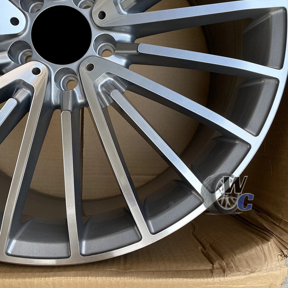 18” Wheels Fit Mercedes-Benz S-Class AMG 2014–2026 | OE Style Rims | Gun Metal Machined Face | Staggered Set of 4