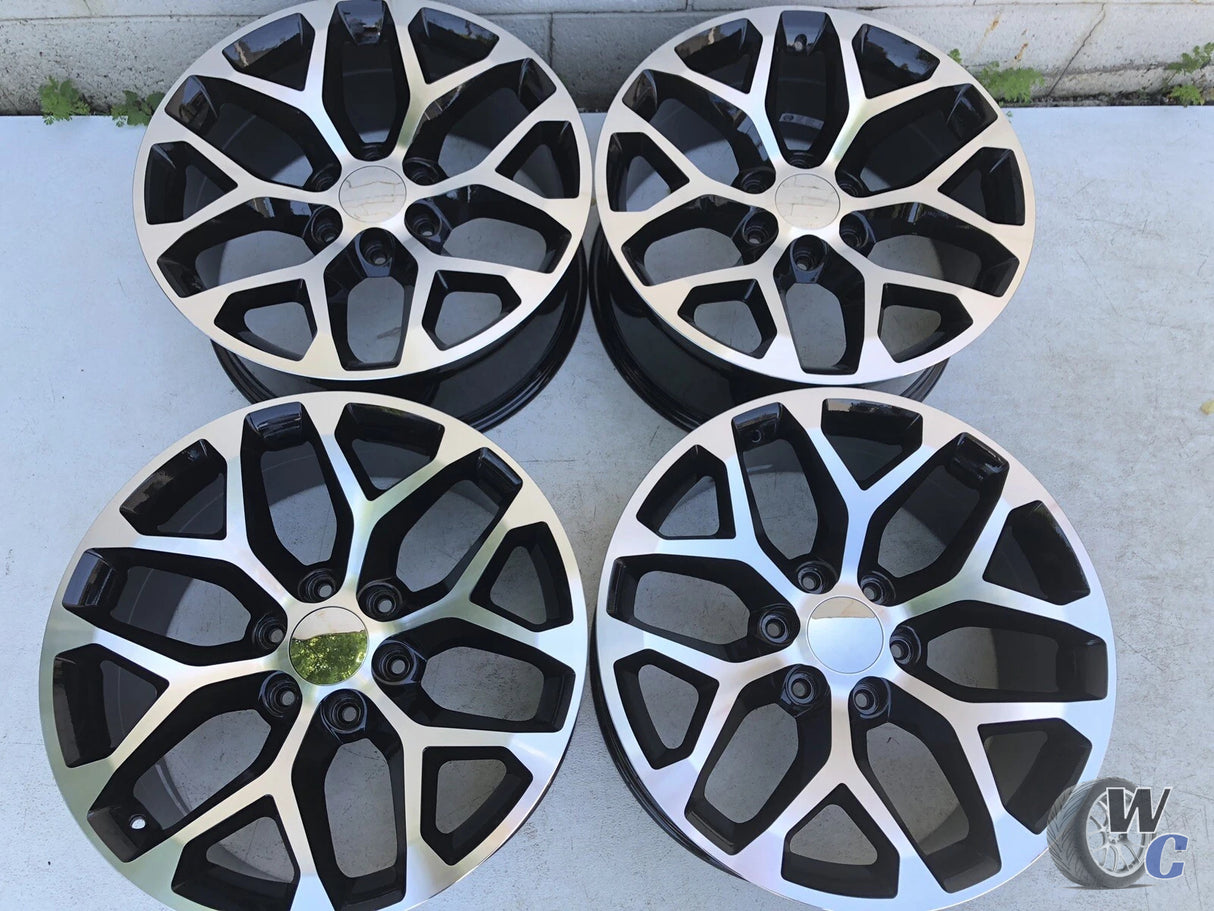 22” Wheels Fit GMC C2500 1988–2000 | OE Style Rims | Gloss Black Machined Face | Set of 4