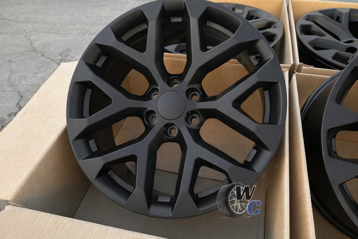 22” Wheels Fit Cadillac Escalade 1999–2026 | OE Style Rims | Satin Black | Set of 4
