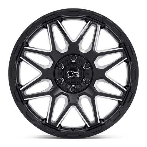 20X9.5 Black Rhino Hard Alloys SHOCKWAVE GLOSS BLACK W/ MILLED SPOKES 5X127