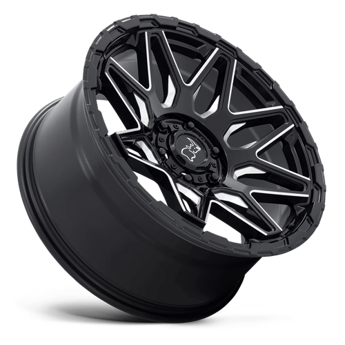20" Black Rhino Hard Alloys SHOCKWAVE GLOSS BLACK W/ MILLED SPOKES 6X135