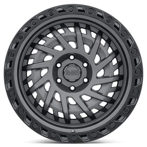 17X9 Black Rhino Hard Alloys SHREDDER MATTE GUNMETAL W/ BLACK RING 6X139.7