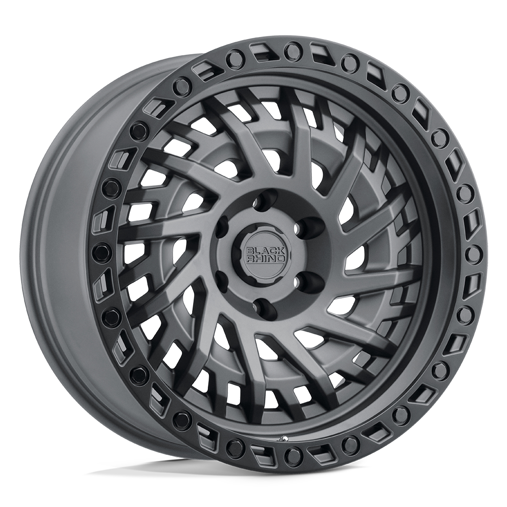 17" Black Rhino Hard Alloys SHREDDER MATTE GUNMETAL W/ BLACK RING 5X127