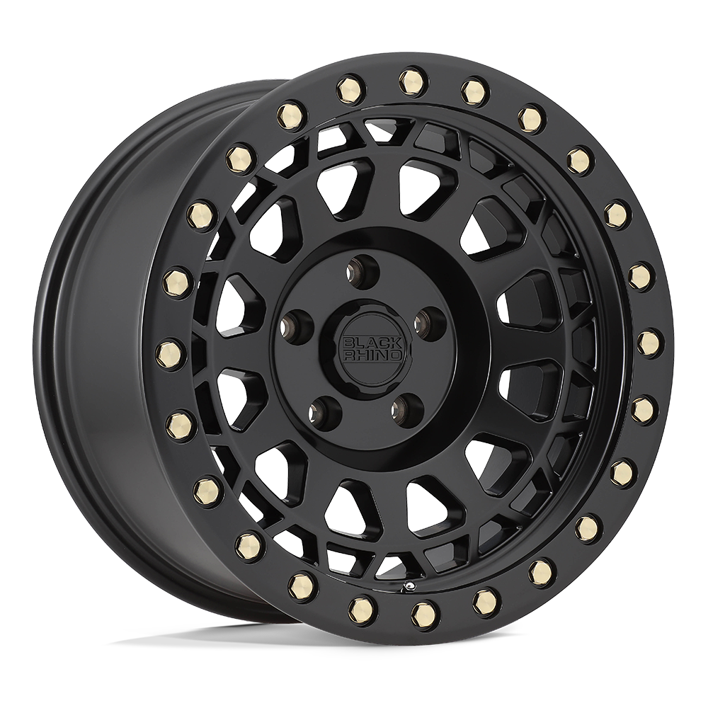 17" Black Rhino Hard Alloys PRIMM MATTE BLACK W/ BRASS BOLTS 5X127