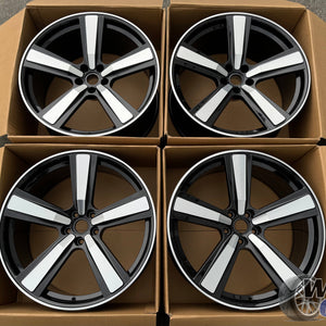 21” Wheels Fit PORSCHE MACAN ALL MODELS 2019–2025 |  OE Style Rims |  Gloss Black Machined Face |  Staggered Set of 4