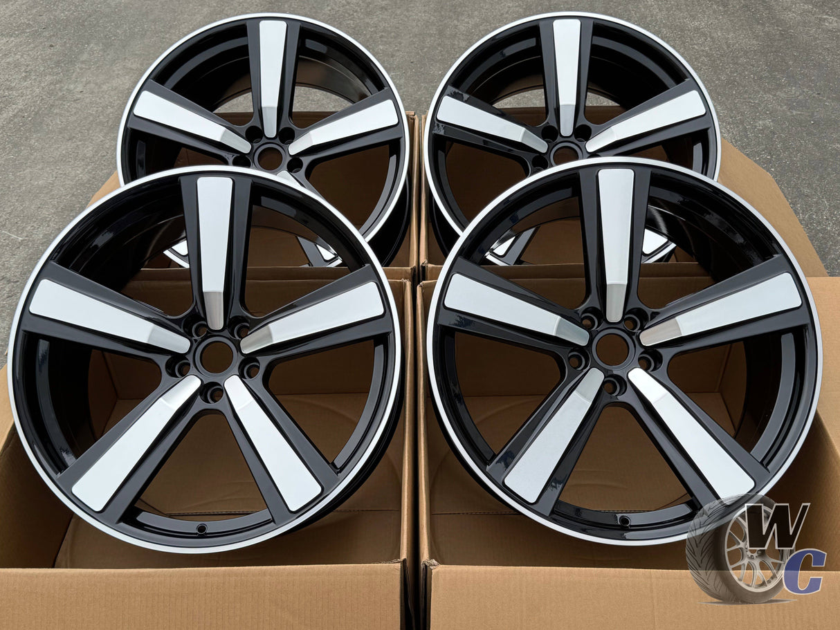21” Wheels Fit PORSCHE MACAN ALL MODELS 2019–2025 |  OE Style Rims |  Gloss Black Machined Face |  Staggered Set of 4