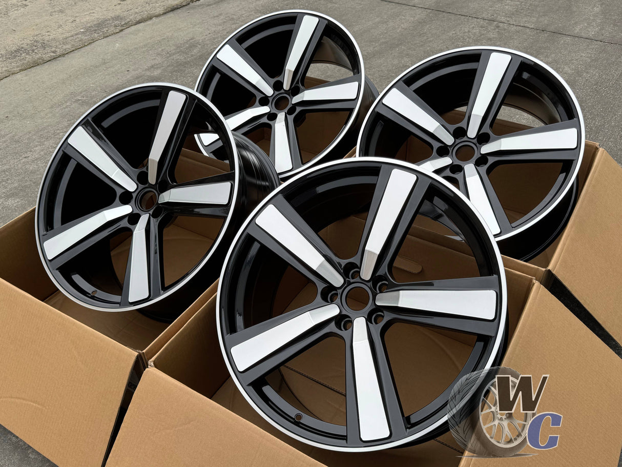 21” Wheels Fit PORSCHE MACAN ALL MODELS 2019–2025 |  OE Style Rims |  Gloss Black Machined Face |  Staggered Set of 4