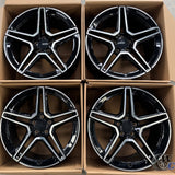 19” Wheels Fit Mercedes-Benz C-Class AMG 1997–2024 |  OE Style Rims |  Gloss Black Machined Face |  Staggered Set of 4