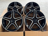 19” Wheels Fit Mercedes-Benz C-Class AMG 1997–2024 |  OE Style Rims |  Gloss Black Machined Face |  Staggered Set of 4