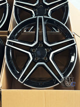 19” Wheels Fit Mercedes-Benz C-Class AMG 1997–2024 |  OE Style Rims |  Gloss Black Machined Face |  Staggered Set of 4