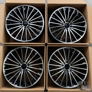 19” Wheels Fit Mercedes-Benz GLC AMG 2016–2026 |  OE Style Rims |  Gloss Black Machined Face |  Staggered Set of 4