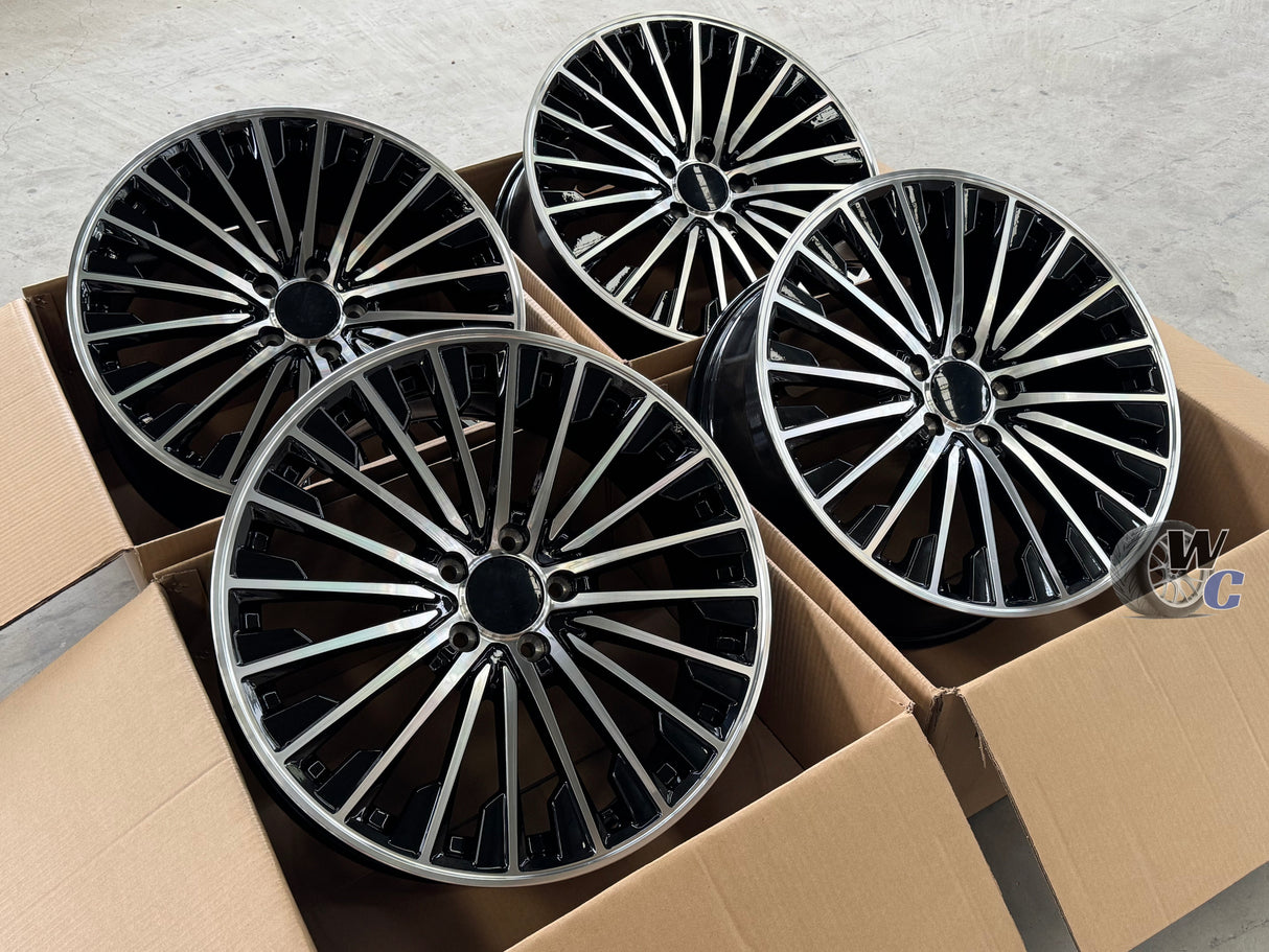 19” Wheels Fit Mercedes-Benz GLC AMG 2016–2026 |  OE Style Rims |  Gloss Black Machined Face |  Staggered Set of 4