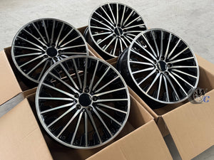 19” Wheels Fit Mercedes-Benz GLC AMG 2016–2026 |  OE Style Rims |  Gloss Black Machined Face |  Staggered Set of 4