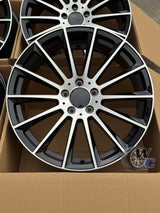 19” Wheels Fit Mercedes-Benz C-Class AMG 1994–2026 |  OE Style Rims |  Gloss Black Machined Face |  Staggered Set of 4