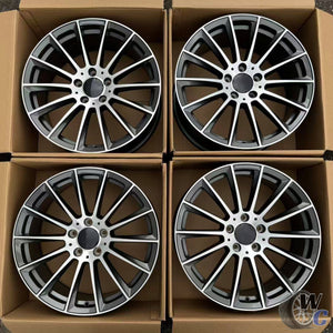 19” Wheels Fit Mercedes-Benz GLC AMG 2016–2026 |  OE Style Rims |  Gunmetal Machined Face |  Staggered Set of 4