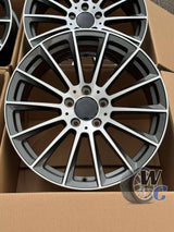 19” Wheels Fit Mercedes-Benz GLC AMG 2016–2026 |  OE Style Rims |  Gunmetal Machined Face |  Staggered Set of 4