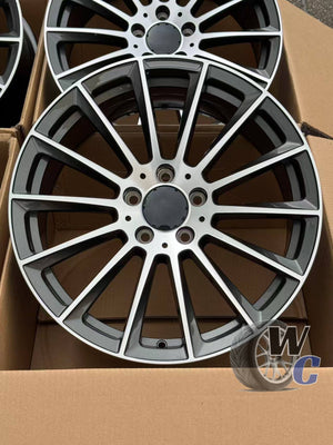 19” Wheels Fit Mercedes-Benz GLC AMG 2016–2026 |  OE Style Rims |  Gunmetal Machined Face |  Staggered Set of 4