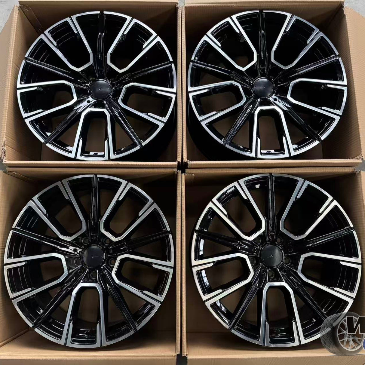 19” Wheels Fit BMW 5 Series 2011–2023 |  Factory Style Rims |  Gloss Black Machined Face |  Staggered Set of 4