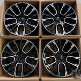 19” Wheels Fit BMW 5 Series 2011–2023 |  Factory Style Rims |  Gloss Black Machined Face |  Staggered Set of 4