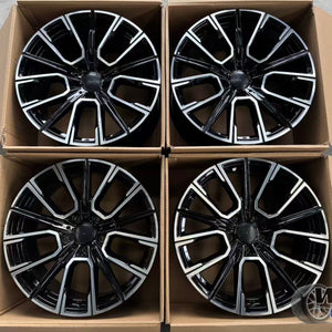 19” Wheels Fit BMW 5 Series 2011–2023 |  Factory Style Rims |  Gloss Black Machined Face |  Staggered Set of 4