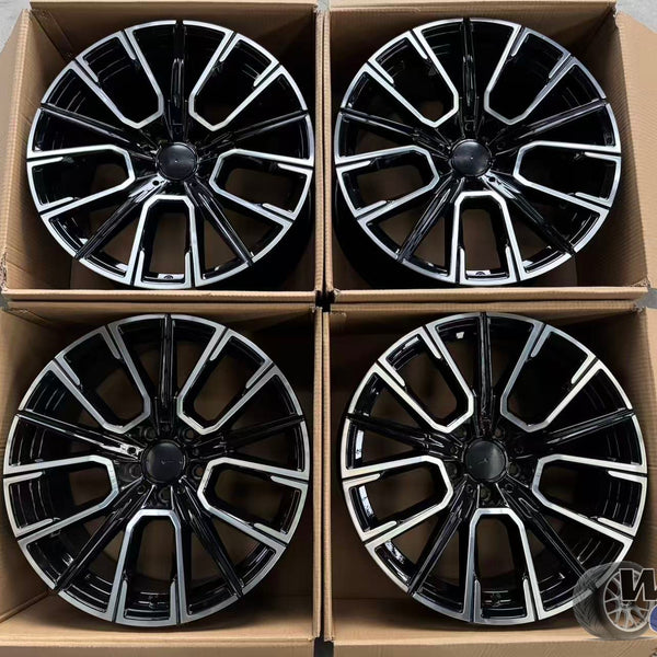 19” Wheels Fit BMW 7 Series 2016–2026 |  Factory Style Rims |  Gloss Black Machined Face |  Staggered Set of 4