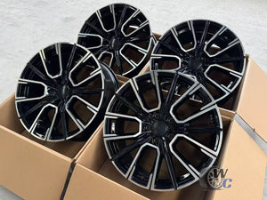 19” Wheels Fit BMW 7 Series 2016–2026 |  Factory Style Rims |  Gloss Black Machined Face |  Staggered Set of 4