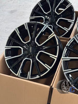 19” Wheels Fit BMW 5 Series 2011–2023 |  Factory Style Rims |  Gloss Black Machined Face |  Staggered Set of 4