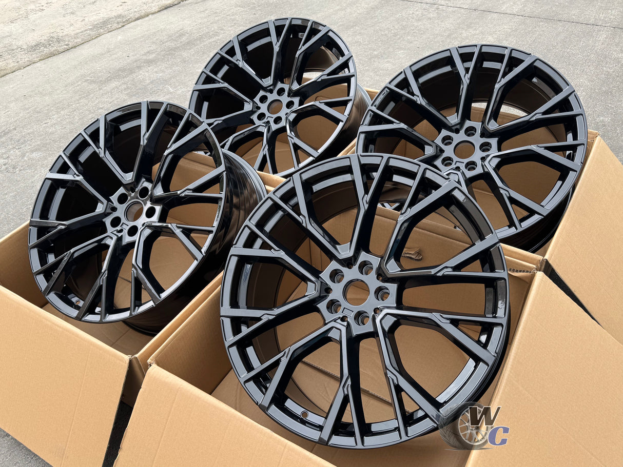 22” Wheels Fit BMW X7 2019–2026 |  Factory Style Rims |  Gloss Black |  Staggered Set of 4