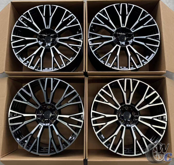 22” Wheels Fit BMW X5 2019–2025 |  Factory Style Rims |  Gloss Black Machined Face |  Staggered Set of 4