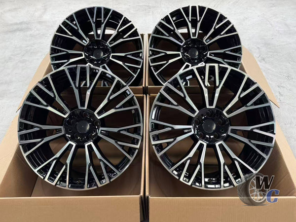 22” Wheels Fit BMW X7 2019–2025 |  Factory Style Rims |  Gloss Black Machined Face |  Staggered Set of 4