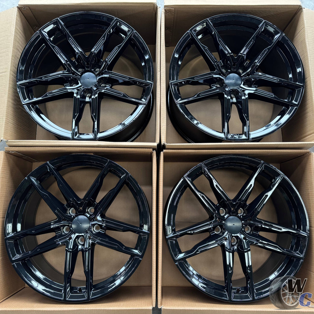 19” Wheels Fit BMW 5 Series 2011–2017 |  Factory Style Rims |  Gloss Black |  Staggered Set of 4