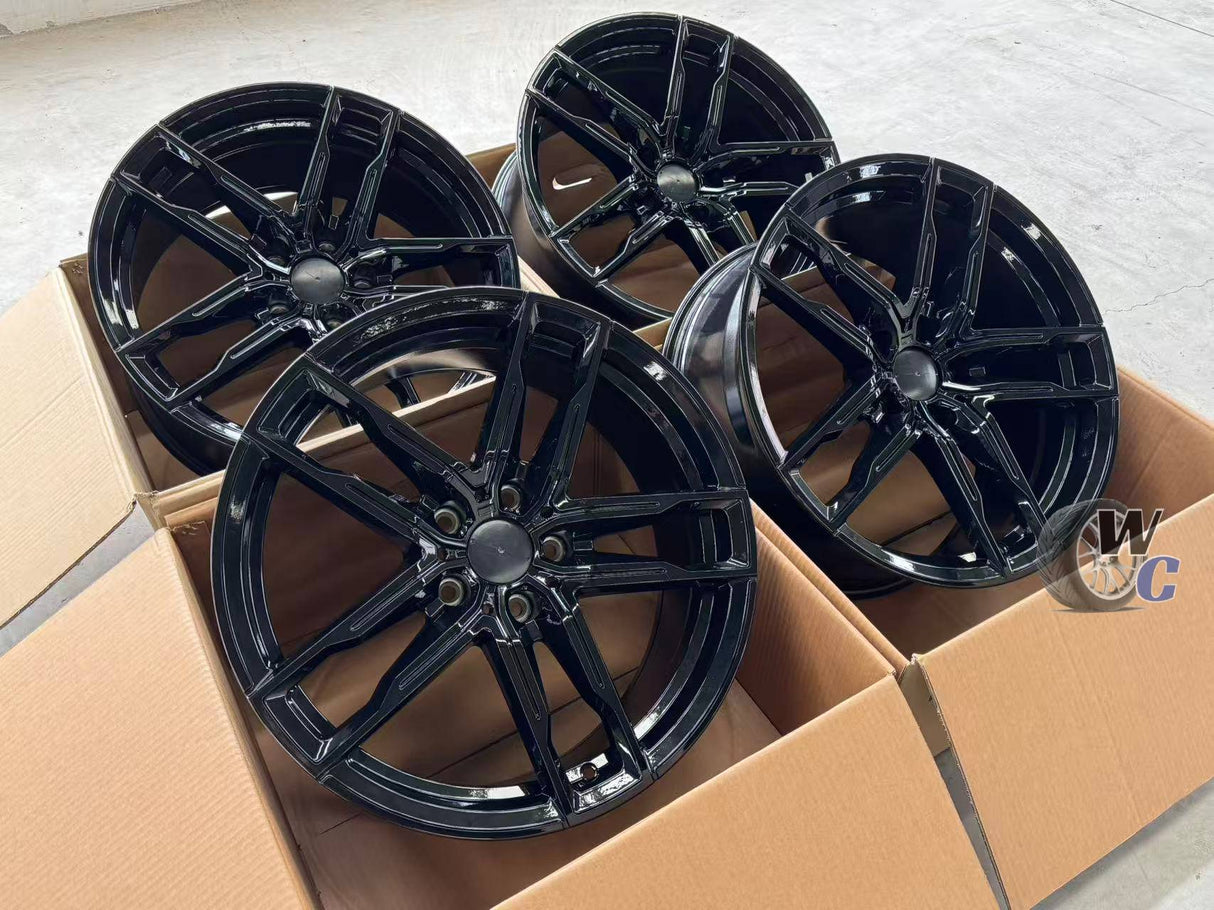 19” Wheels Fit BMW 7 Series 2016–2025 |  Factory Style Rims |  Gloss Black |  Staggered Set of 4